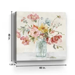 Kirkland's Home Floral In Transparent Bottle Canvas Art Print- Canvas Art