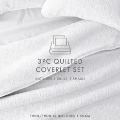 Kirkland's Home Floral Stitch 3-Pc. King Quilt Set- Quilts