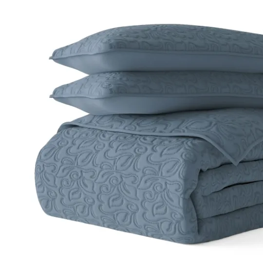 Kirkland's Home Floral Stitch 3-Pc. Queen Quilt Set- Quilts