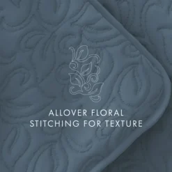Kirkland's Home Floral Stitch 3-Pc. Queen Quilt Set- Quilts