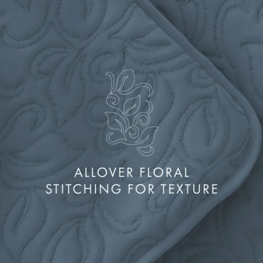Kirkland's Home Floral Stitch 3-Pc. Queen Quilt Set- Quilts