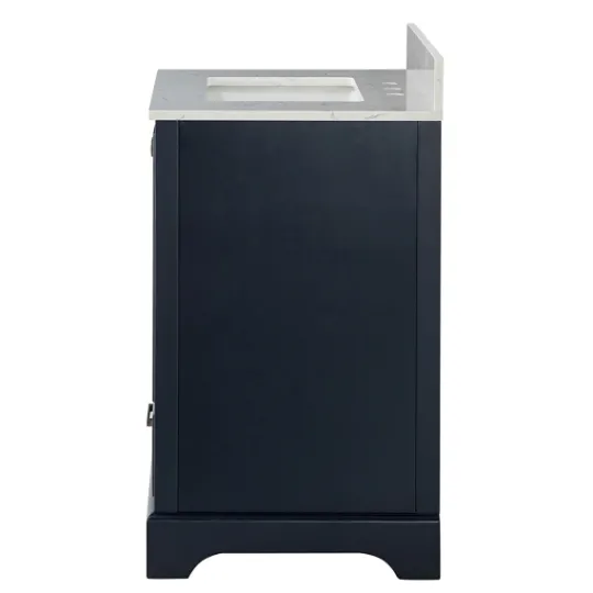 Kirkland's Home Florence Navy Wood Backsplash Sink Vanity- Bathroom Furniture