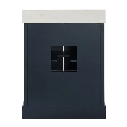 Kirkland's Home Florence Navy Wood Backsplash Sink Vanity- Bathroom Furniture
