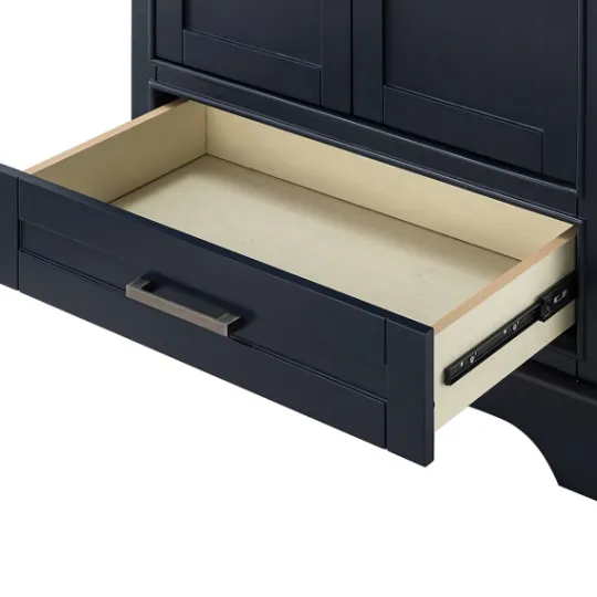 Kirkland's Home Florence Navy Wood Backsplash Sink Vanity- Bathroom Furniture