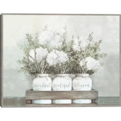 Kirkland's Home Flower Jars Framed Canvas Art Print- Canvas Art