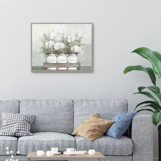 Kirkland's Home Flower Jars Framed Canvas Art Print- Canvas Art