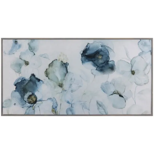 Kirkland's Home Flowering Indigo Floral Framed Art Print- Framed Art