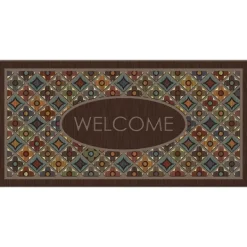 Kirkland's Home Flowery Tiles Entry Doormat- Doormats