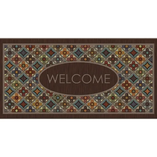 Kirkland's Home Flowery Tiles Entry Doormat- Doormats
