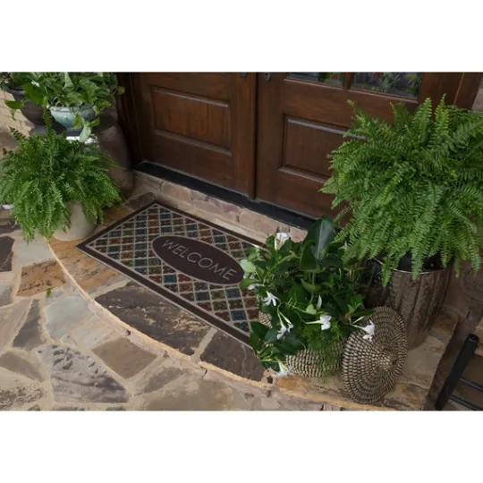 Kirkland's Home Flowery Tiles Entry Doormat- Doormats