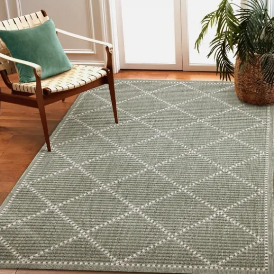 Kirkland's Home Forest Geo Lattice Outdoor Area Rug, 4X7- Outdoor Rugs