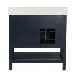 Kirkland's Home Foster Navy Wood Backsplash Sink Vanity- Bathroom Furniture