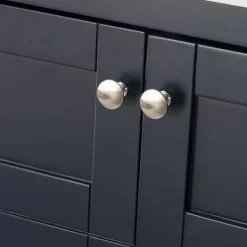 Kirkland's Home Foster Navy Wood Backsplash Sink Vanity- Bathroom Furniture