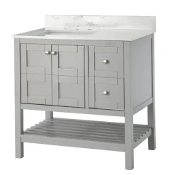 Kirkland's Home Foster Wood Backsplash Sink Vanity- Bathroom Furniture