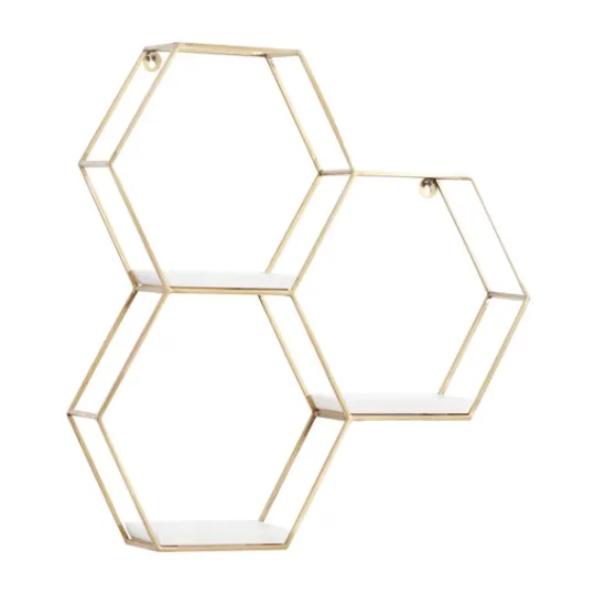 Kirkland's Home Frame Marble Honeycomb Wall Shelf- Shelves