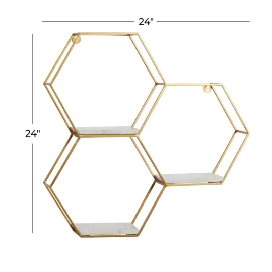 Kirkland's Home Frame Marble Honeycomb Wall Shelf- Shelves