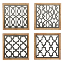 Kirkland's Home Framed Matte Black Metal Wall Plaques, Set Of 4- Wall Plaques