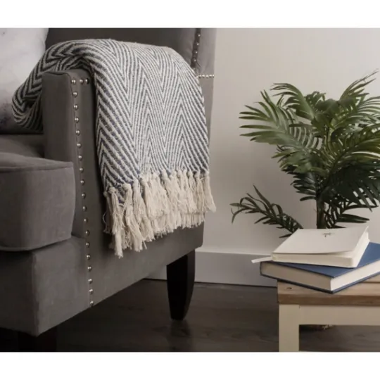 Kirkland's Home French Chevron And Fringe Throw- Blankets & Throws