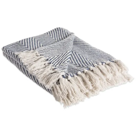Kirkland's Home French Chevron And Fringe Throw- Blankets & Throws