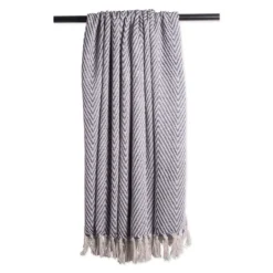 Kirkland's Home French Chevron And Fringe Throw- Blankets & Throws