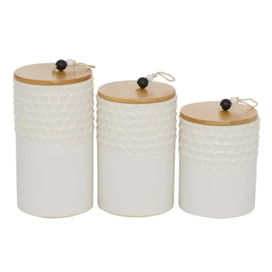 Kirkland's Home French Scalloped Canisters, Set Of 3- Decorative Bowls & Jars