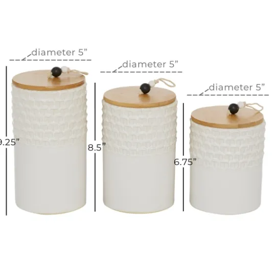 Kirkland's Home French Scalloped Canisters, Set Of 3- Decorative Bowls & Jars