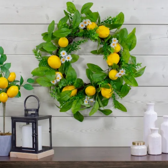 Kirkland's Home Fresh Daisies And Lemons Wreath- Wreaths