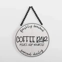 Kirkland's Home Freshly Brewed Coffee Round Beaded Wall Plaque- Wall Quotes & Signs