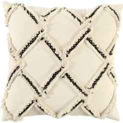 Kirkland's Home Fringe Stitched Lattice Throw Pillow- Pillows