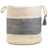 Kirkland's Home Frost Gray Bold Striped Jute Basket, 19 In.- Baskets & Boxes