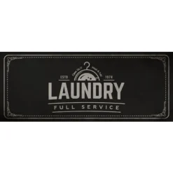 Kirkland's Home Full Service Laundry Black Floor Mat, 24X60- Kitchen & Floor Mats