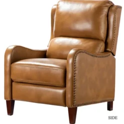 Kirkland's Home Full-Grain Leather Recliner Accent Chair- Accent Chairs