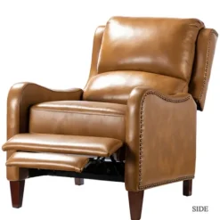Kirkland's Home Full-Grain Leather Recliner Accent Chair- Accent Chairs