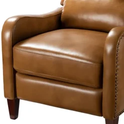 Kirkland's Home Full-Grain Leather Recliner Accent Chair- Accent Chairs