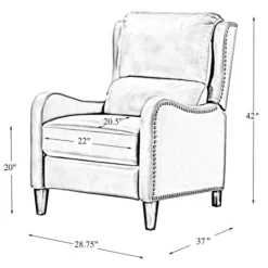 Kirkland's Home Full-Grain Leather Recliner Accent Chair- Accent Chairs