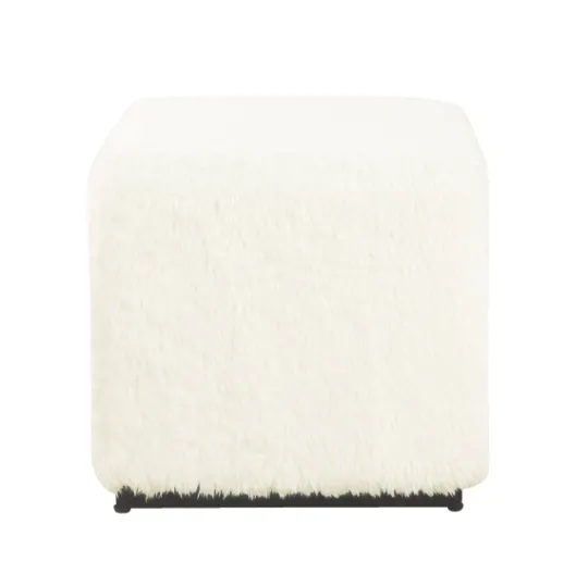 Kirkland's Home Fur Cube Ottoman- Benches & Ottomans