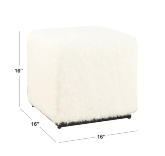 Kirkland's Home Fur Cube Ottoman- Benches & Ottomans