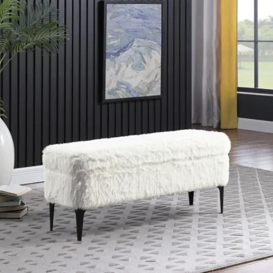 Kirkland's Home Fur Storage Bench- Benches & Ottomans