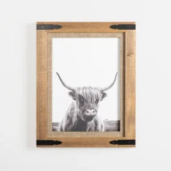 Kirkland's Home Furry Highland Cow Framed Art Print- Framed Art