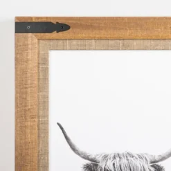 Kirkland's Home Furry Highland Cow Framed Art Print- Framed Art