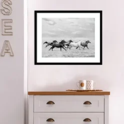 Kirkland's Home Galloping Wild Horses Framed Wall Art- Framed Art