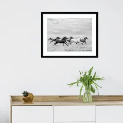 Kirkland's Home Galloping Wild Horses Framed Wall Art- Framed Art