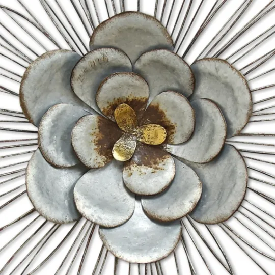 Kirkland's Home Galvanized Daisy Plaque- Wall Plaques