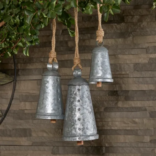 Kirkland's Home Galvanized Iron Hanging Bells, Set Of 3- Decorative Accents
