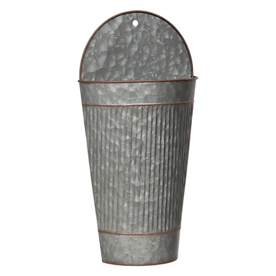 Kirkland's Home Galvanized Metal Ribbed Wall Pocket- Wall Storage