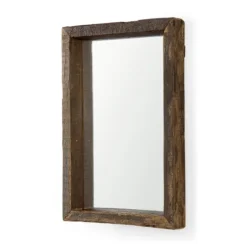 Kirkland's Home Garcelle Raw Wood Rectangle Wall Mirror- Framed Mirrors