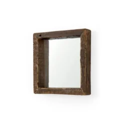 Kirkland's Home Garcelle Raw Wood Square Wall Mirror- Decorative Mirrors