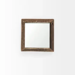 Kirkland's Home Garcelle Raw Wood Square Wall Mirror- Decorative Mirrors