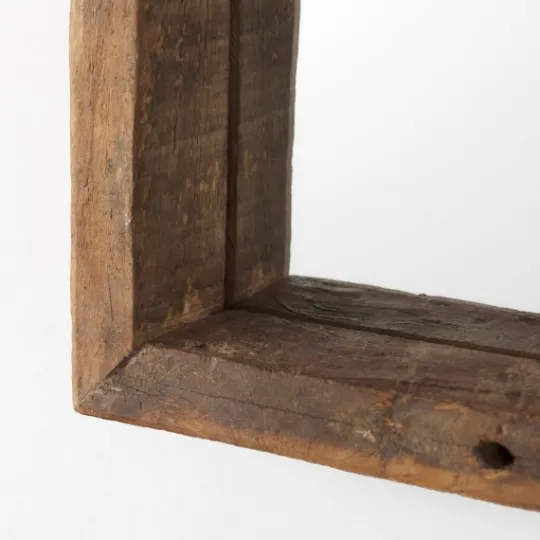Kirkland's Home Garcelle Raw Wood Square Wall Mirror- Decorative Mirrors