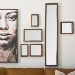 Kirkland's Home Garcelle Raw Wood Square Wall Mirror- Decorative Mirrors